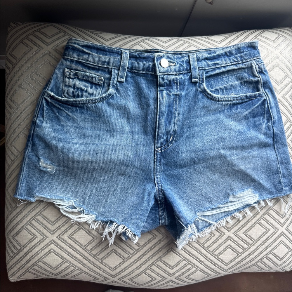 NWOT L’AGENCE (27) Beck Raw-Hem Denim Jean Short - Picture 3 of 7